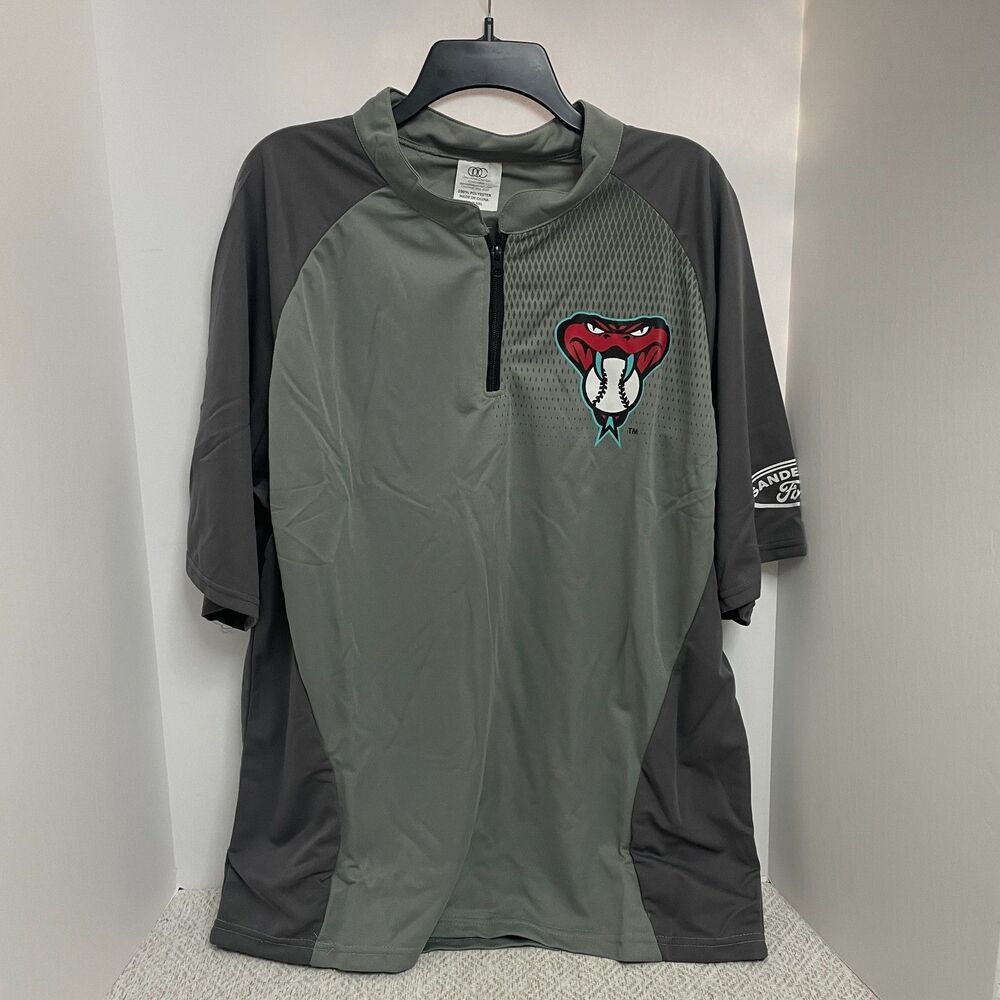 Arizona Diamondbacks Mens XXL Gray 100% Polyester 1/4 Zip Short Sleeve NIP